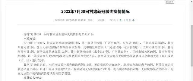 【甘肃省疫情最新报告/甘肃省疫情最新报告今天】