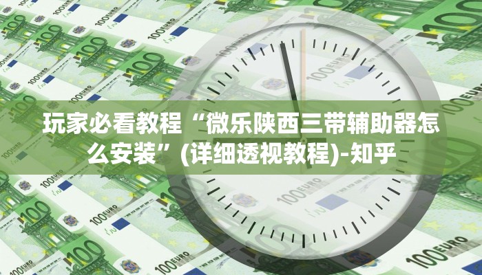 玩家必看教程“微乐陕西三带辅助器怎么安装”(详细透视教程)-知乎