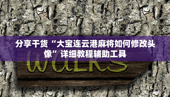 分享干货“大宝连云港麻将如何修改头像”详细教程辅助工具