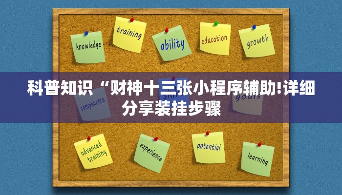 科普知识“财神十三张小程序辅助!详细分享装挂步骤