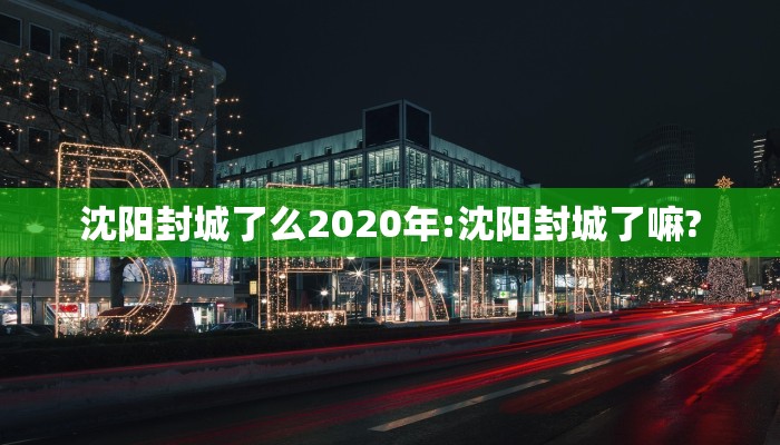 沈阳封城了么2020年:沈阳封城了嘛?