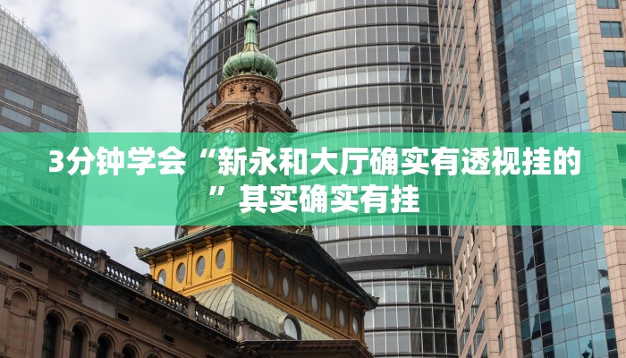3分钟学会“新永和大厅确实有透视挂的”其实确实有挂