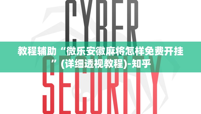 教程辅助“微乐安徽麻将怎样免费开挂”(详细透视教程)-知乎