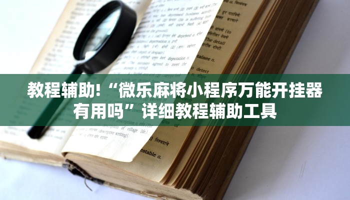 教程辅助!“微乐麻将小程序万能开挂器有用吗”详细教程辅助工具