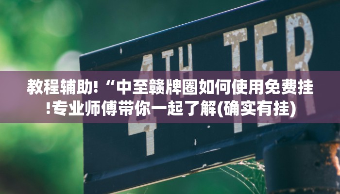 教程辅助!“中至赣牌圈如何使用免费挂!专业师傅带你一起了解(确实有挂)