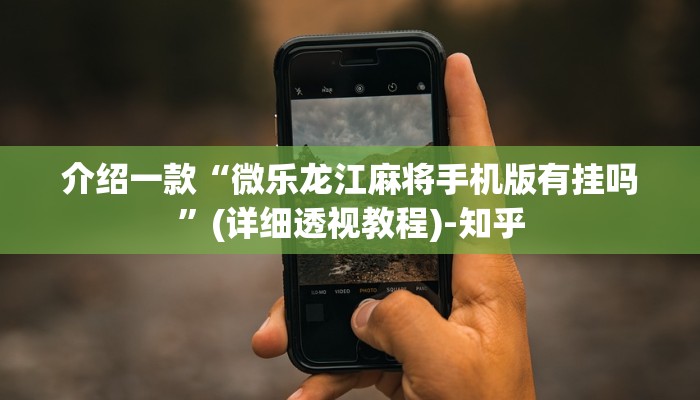 介绍一款“微乐龙江麻将手机版有挂吗”(详细透视教程)-知乎