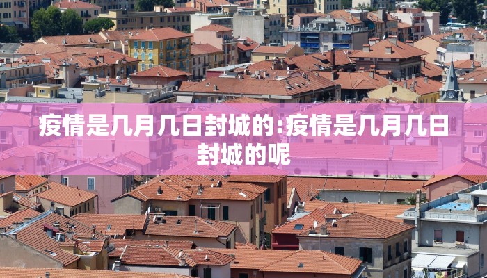 疫情是几月几日封城的:疫情是几月几日封城的呢