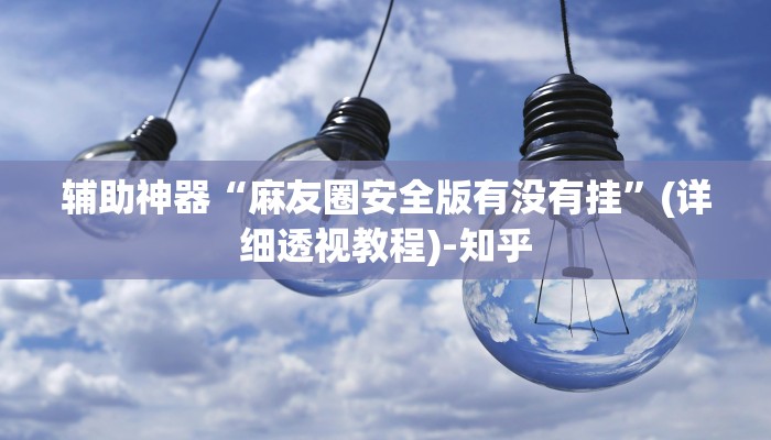 辅助神器“麻友圈安全版有没有挂”(详细透视教程)-知乎