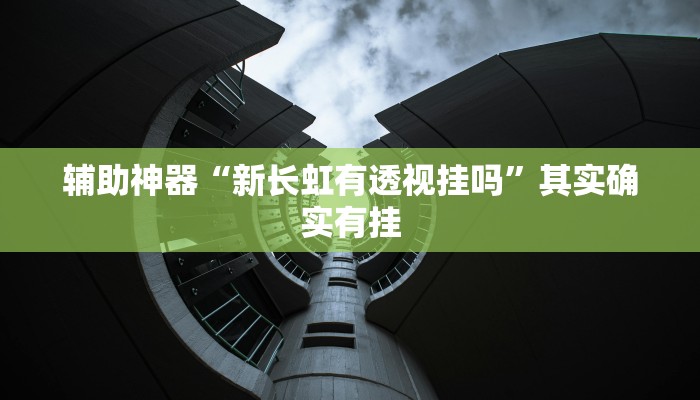 辅助神器“新长虹有透视挂吗”其实确实有挂 辅助神器“新长虹有透视挂吗”其实确实有挂