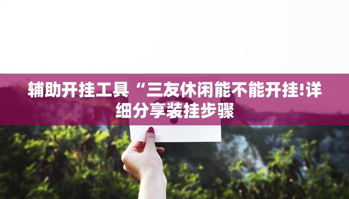 辅助开挂工具“三友休闲能不能开挂!详细分享装挂步骤