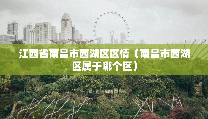 江西省南昌市西湖区区情（南昌市西湖区属于哪个区）