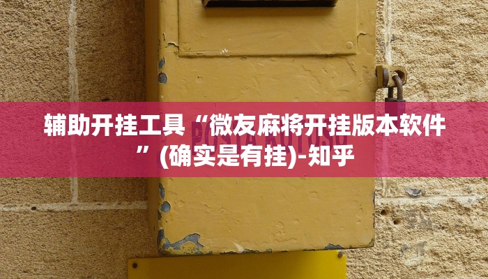 辅助开挂工具“微友麻将开挂版本软件”(确实是有挂)-知乎