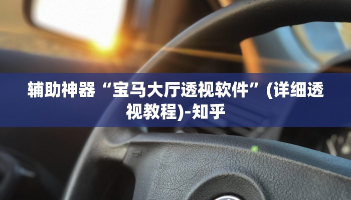 辅助神器“宝马大厅透视软件”(详细透视教程)-知乎