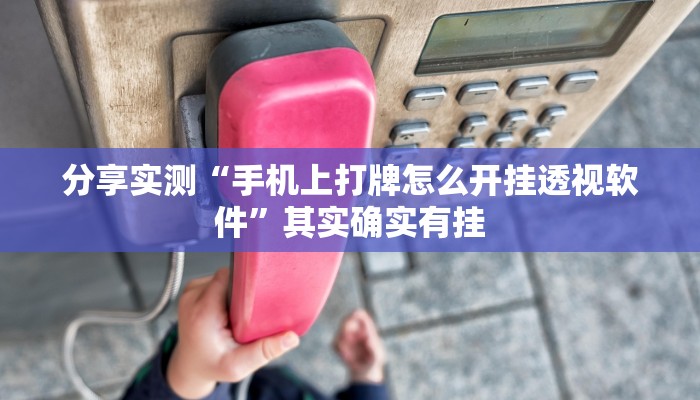 分享实测“手机上打牌怎么开挂透视软件”其实确实有挂