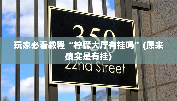 玩家必看教程“柠檬大厅有挂吗”(原来确实是有挂)