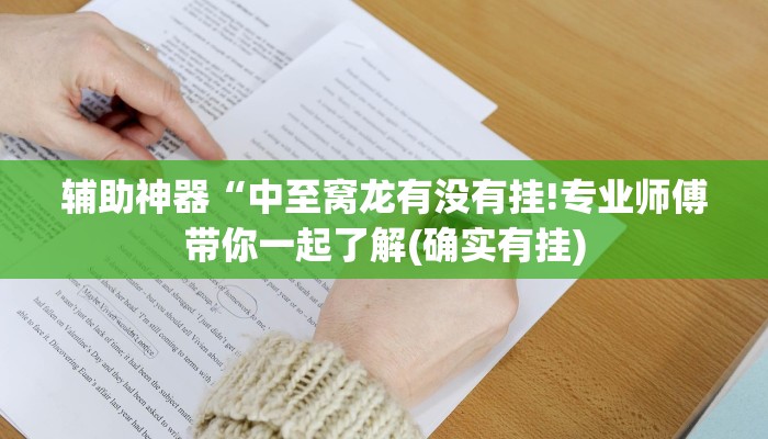 辅助神器“中至窝龙有没有挂!专业师傅带你一起了解(确实有挂)