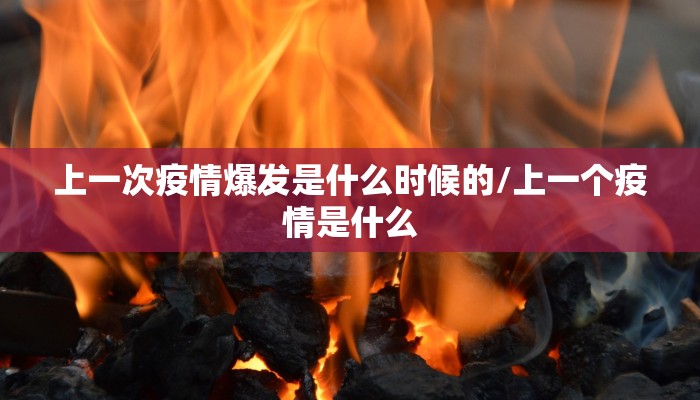 上一次疫情爆发是什么时候的/上一个疫情是什么