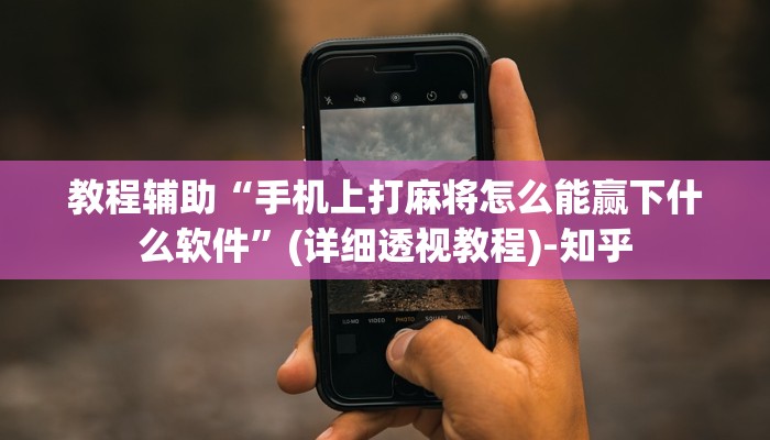教程辅助“手机上打麻将怎么能赢下什么软件”(详细透视教程)-知乎