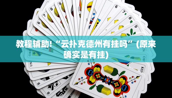 教程辅助!“云扑克德州有挂吗”(原来确实是有挂)