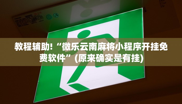 教程辅助!“微乐云南麻将小程序开挂免费软件”(原来确实是有挂)