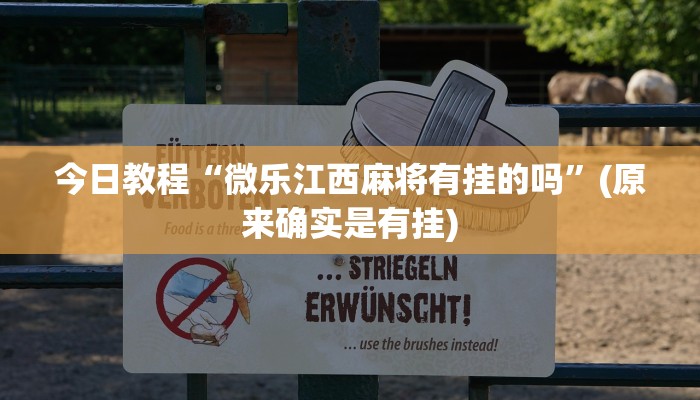 今日教程“微乐江西麻将有挂的吗”(原来确实是有挂)