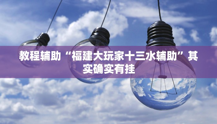 教程辅助“福建大玩家十三水辅助”其实确实有挂
