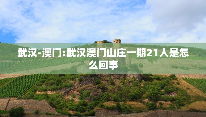 武汉-澳门:武汉澳门山庄一期21人是怎么回事