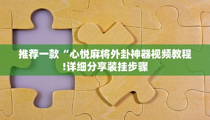 推荐一款“心悦麻将外卦神器视频教程!详细分享装挂步骤