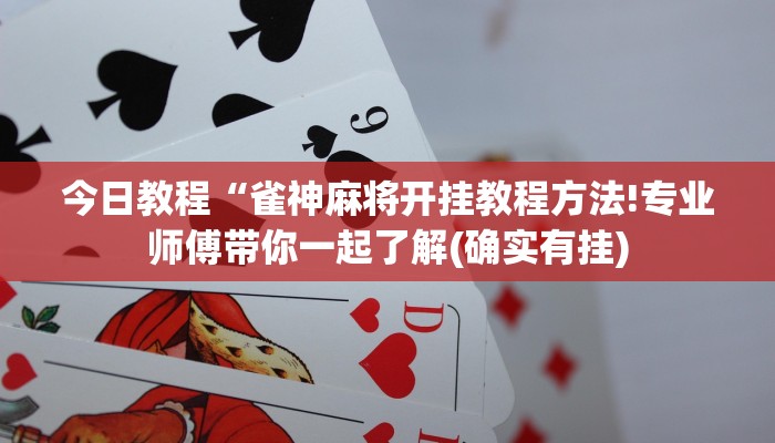 今日教程“雀神麻将开挂教程方法!专业师傅带你一起了解(确实有挂)