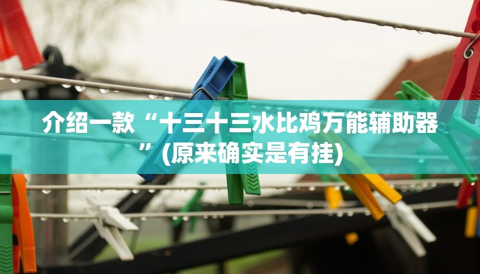 介绍一款“十三十三水比鸡万能辅助器”(原来确实是有挂)