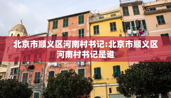 北京市顺义区河南村书记:北京市顺义区河南村书记是谁