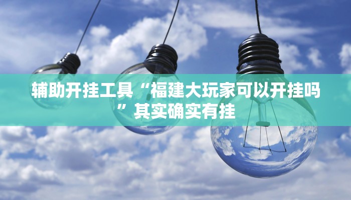 辅助开挂工具“福建大玩家可以开挂吗”其实确实有挂