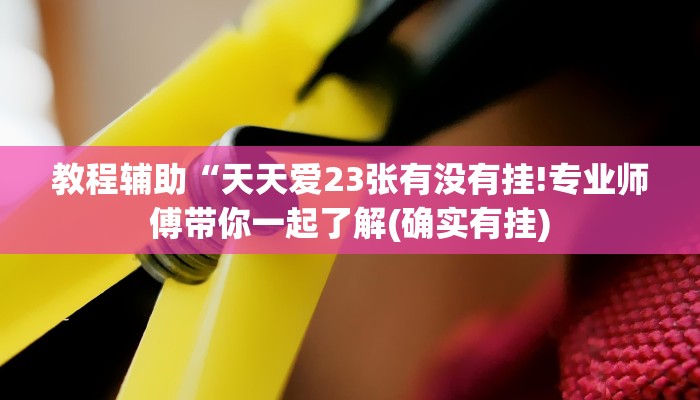 教程辅助“天天爱23张有没有挂!专业师傅带你一起了解(确实有挂)
