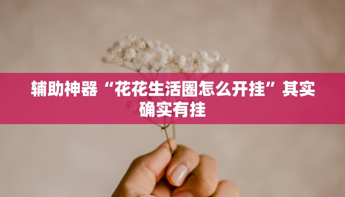 辅助神器“花花生活圈怎么开挂”其实确实有挂