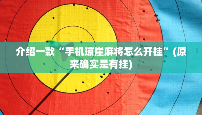 介绍一款“手机琼崖麻将怎么开挂”(原来确实是有挂)