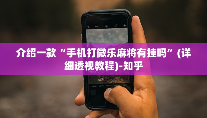 介绍一款“手机打微乐麻将有挂吗”(详细透视教程)-知乎