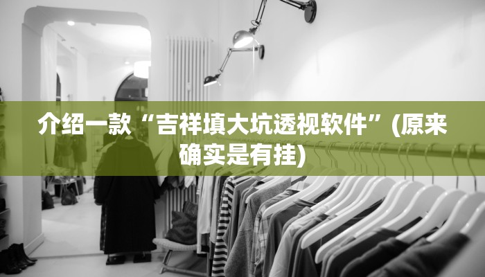 介绍一款“吉祥填大坑透视软件”(原来确实是有挂)