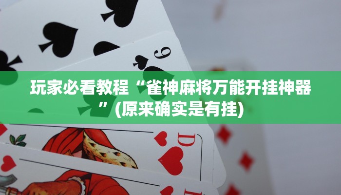 玩家必看教程“雀神麻将万能开挂神器”(原来确实是有挂)