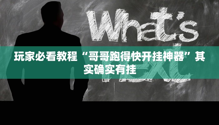 玩家必看教程“哥哥跑得快开挂神器”其实确实有挂