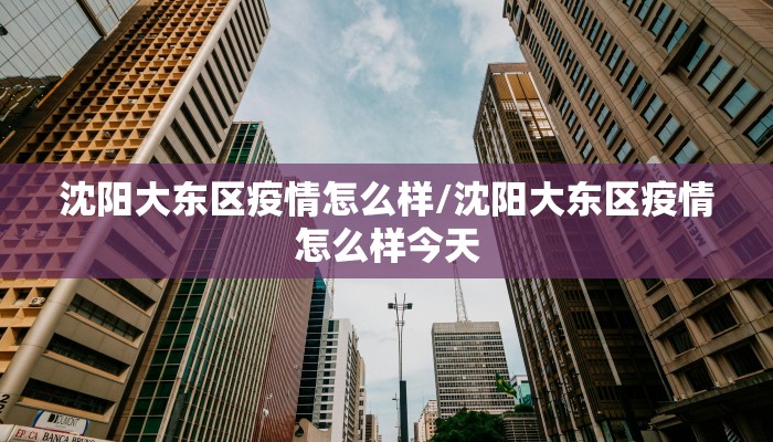 沈阳大东区疫情怎么样/沈阳大东区疫情怎么样今天