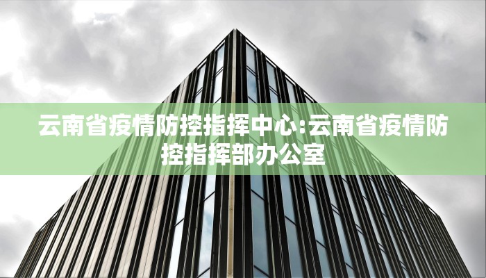 云南省疫情防控指挥中心:云南省疫情防控指挥部办公室